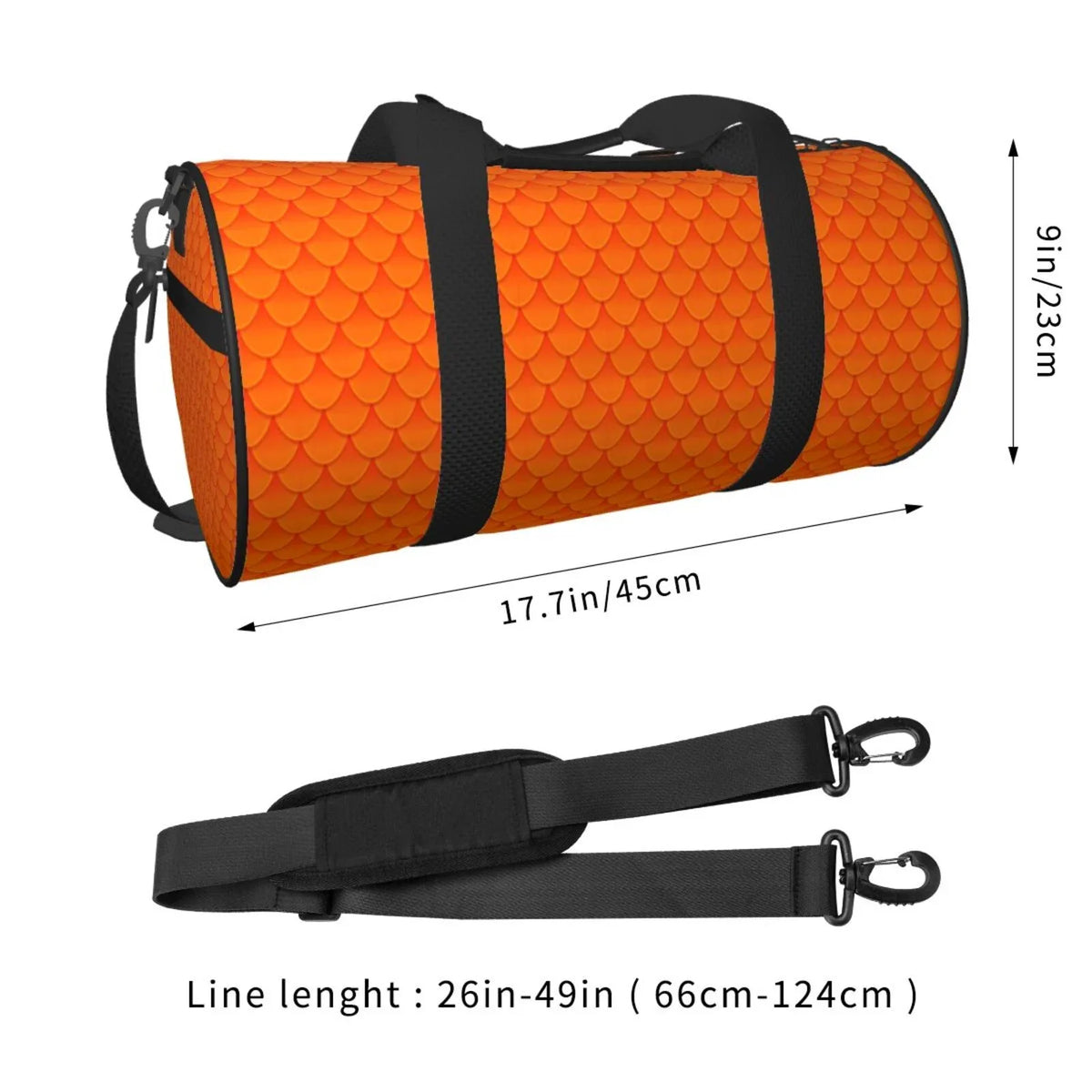 Bag Bag Coaee Travel Sports Bag and Pocket with Cylinder Capacity Compartment Orange Gym Large Luggage Scales Waterproof
