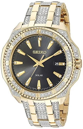 Quartz Stainless Watch SNE458 Steel SOLAR' 'CRYSTAL Seiko Men's Casual