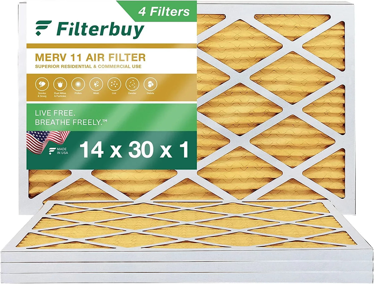 11 MERV Furnace Pleated (4-Pack) Filterbuy Filters Air HVAC AC 14x30x1