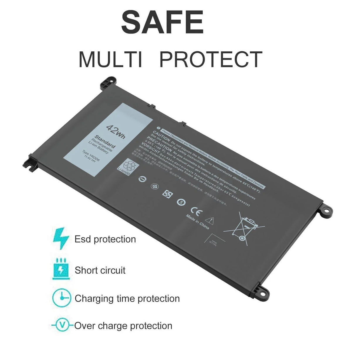 5491 1VX1H 5482 Inspiron 5593 for 5481 YRDD6 Battery 5590 2-in-1 5493 5485 5584