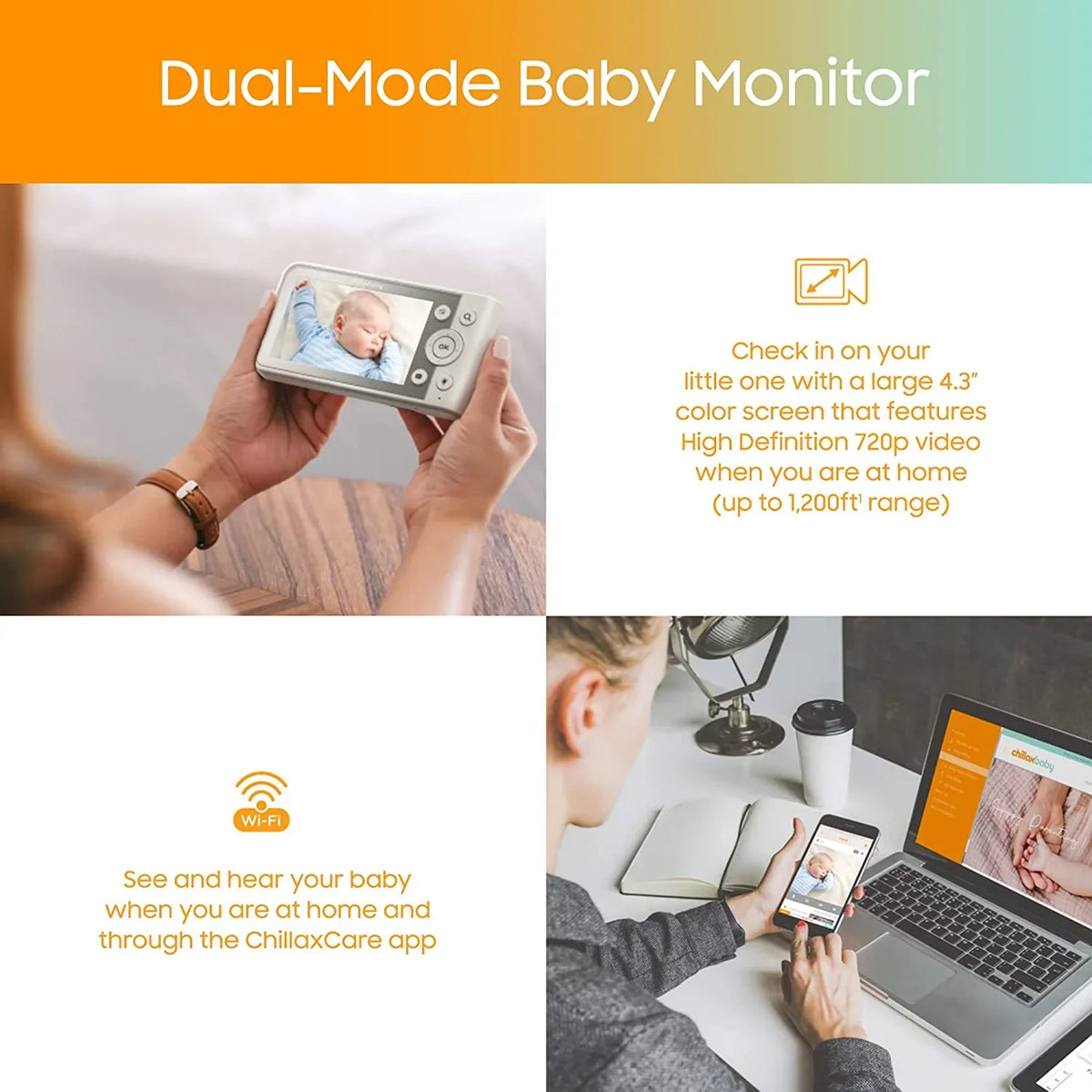 by Baby 2-Way Pro Camera Monitor Night HogoR Giraffe WiFi Smart Audio HD Vision Full CHILLAX