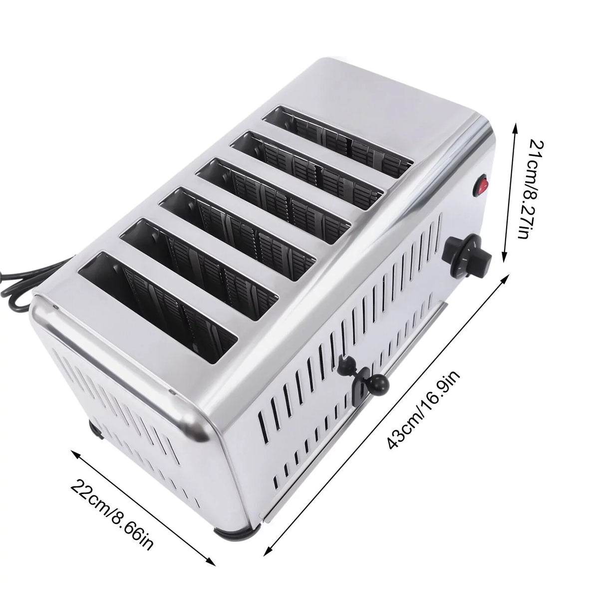 6-Slice 1680W Toaster TFCFL Bread Toaster Toaster Machine Electric Commercial Bagel
