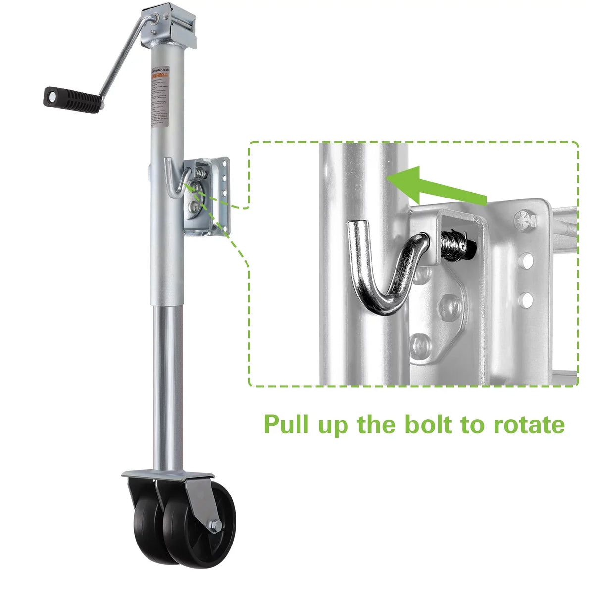 Trailer Trailer Wheels, Duty 2000 Heavy Jack, Jack Dual Swivel lbs, Boat 14" Weize with Lift