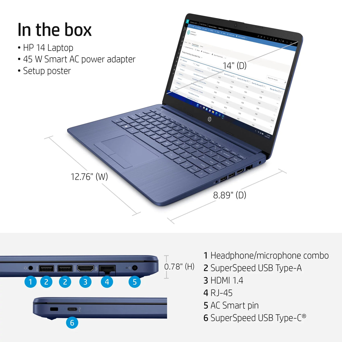 4GB 1.1GHz HD UHD Win Celeron Home RAM HP 600 Restored 64GB Blue 14" Graphics SSD N4120 14-cf2111wm (Refurbished) 11 Stream