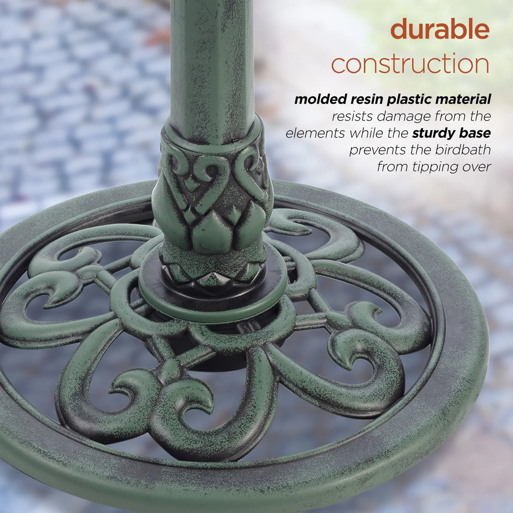 3-Tier Green Fountain Pedestal Bird Corporation Alpine Bath, Plastic