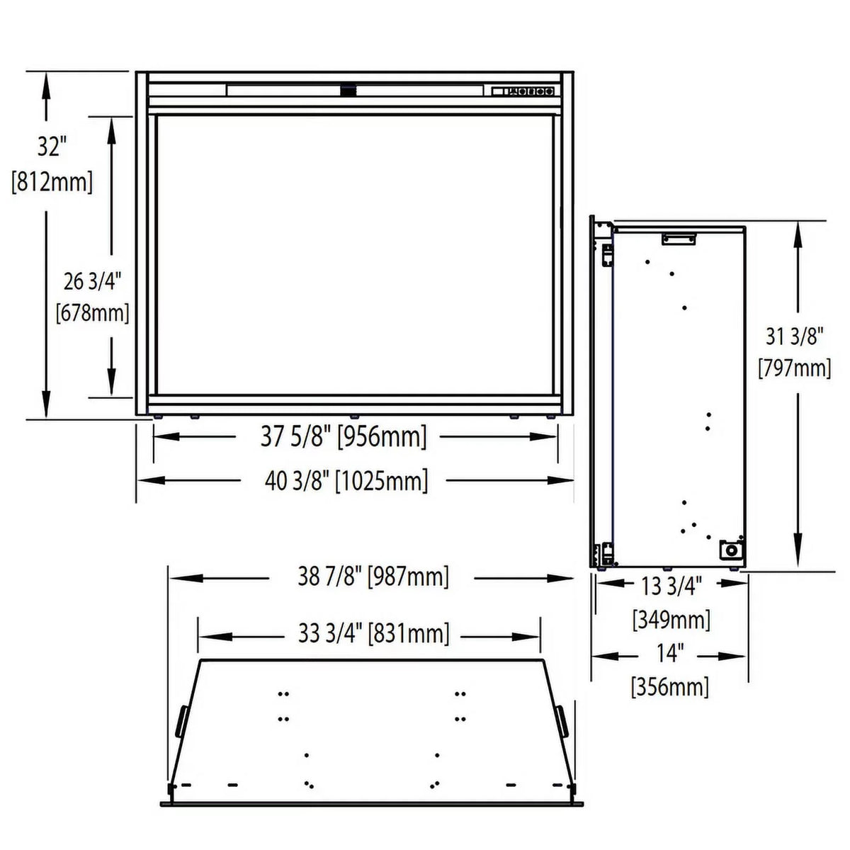 Built-in in. 40 Electric Firebox Insert Napoleon