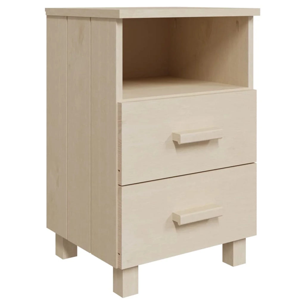 Cabinet Honey HAMAR Wood Solid Bedside Brown Htovila 15.7"x13.8"x24.4" Pine