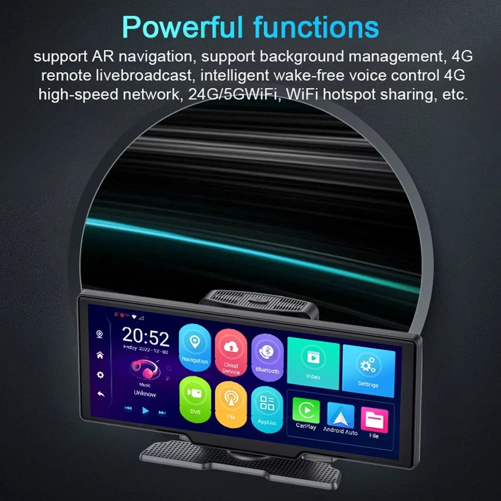 Gecheer Viewing Positioning Car Auto Cam 170 Global System Navigation Recorder Degree Video Car 10.26in Recorder Car Dual DVR Multi-language Dash Angle Lens Night Wide