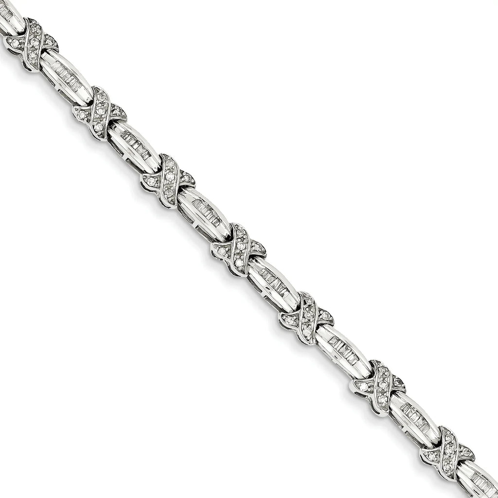 White Diamond Gold 0.98ct Bracelet. 14k Carat X Wt-