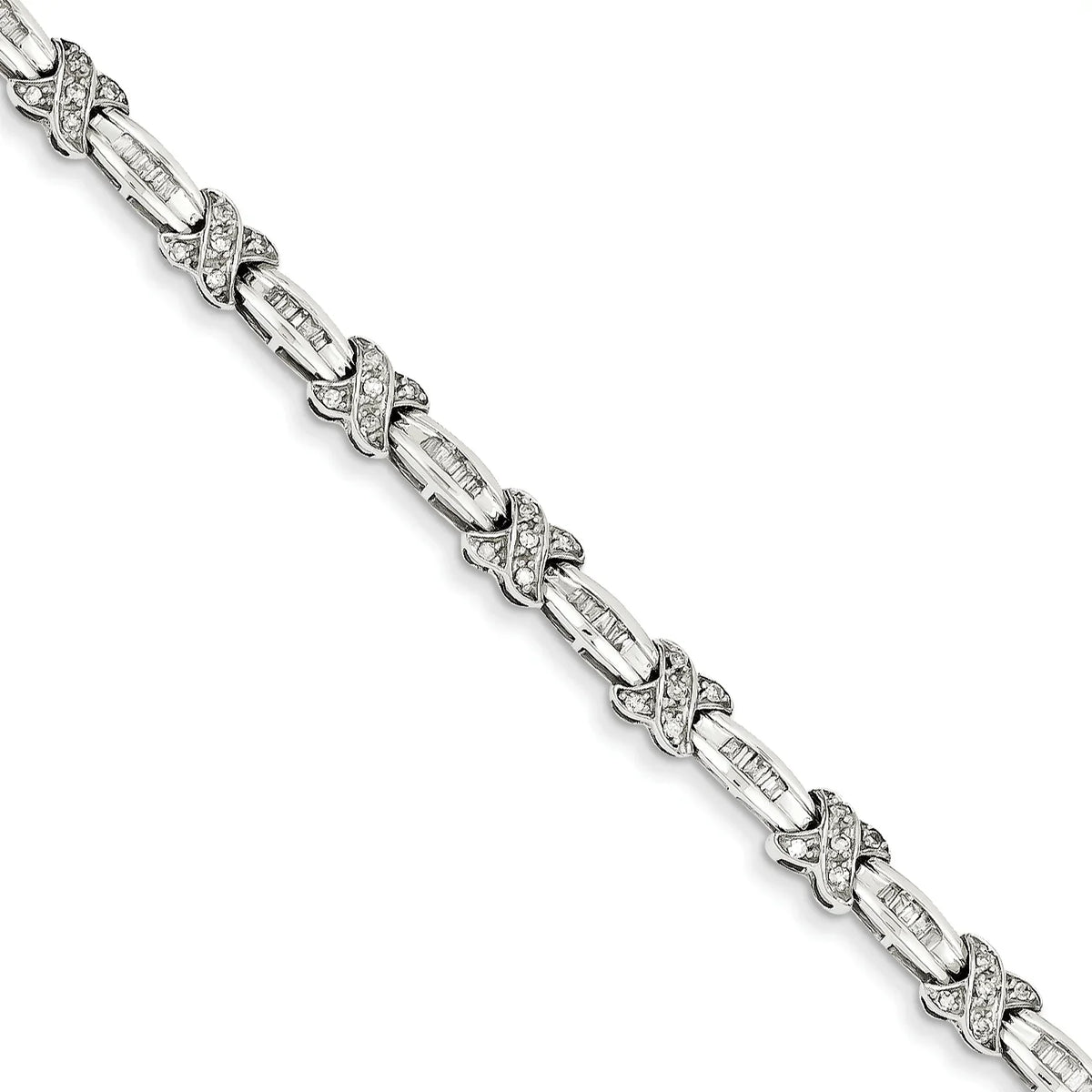 White Diamond Gold 0.98ct Bracelet. 14k Carat X Wt-