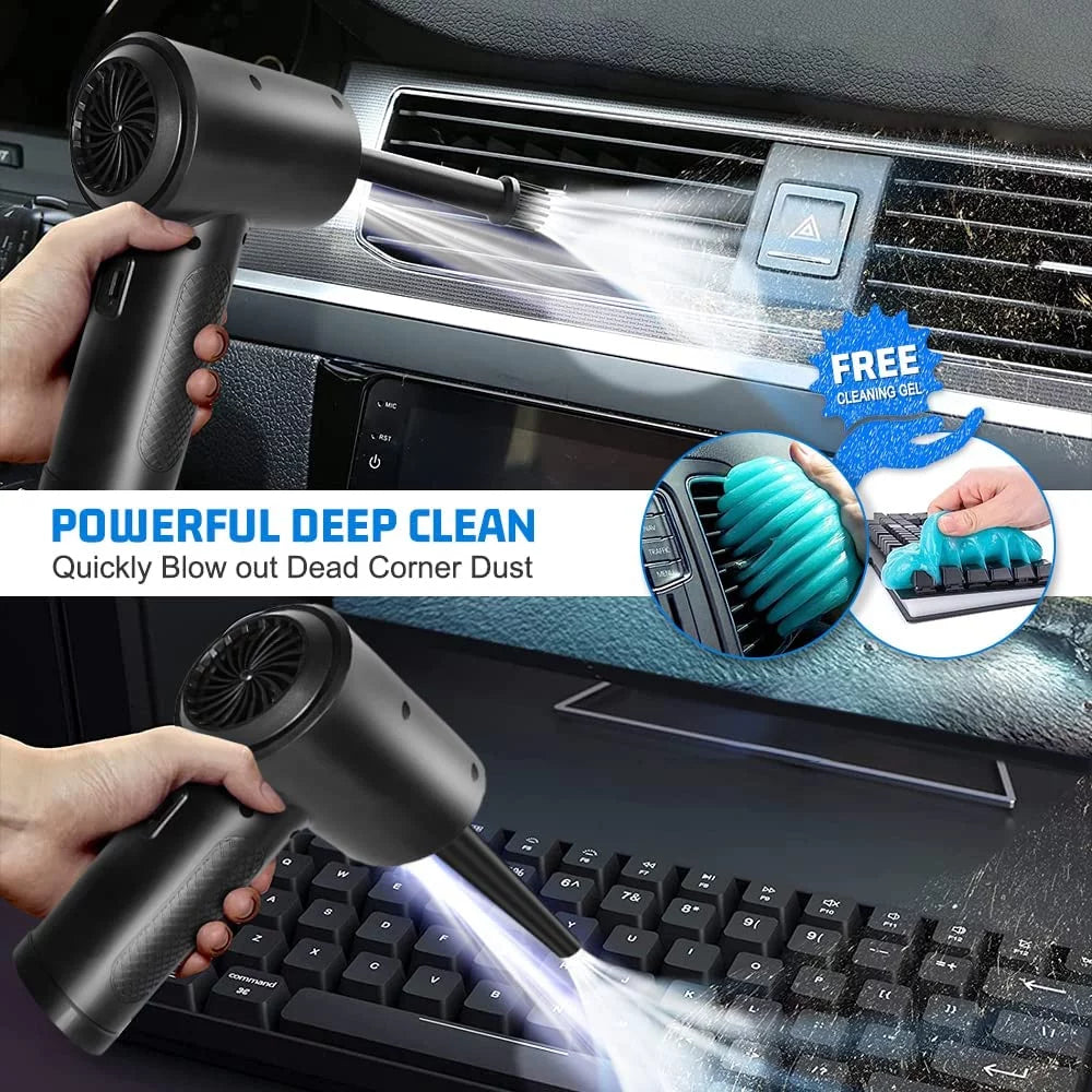 Computer Compressed Compressed Office, Keyboard Air Reusable Cordless 3 Cleaner Replacement Cans Duster Adjustment, Air 100000RPM & Good Rechargeable Duster, Air Electric 7600mAh Gears for for
