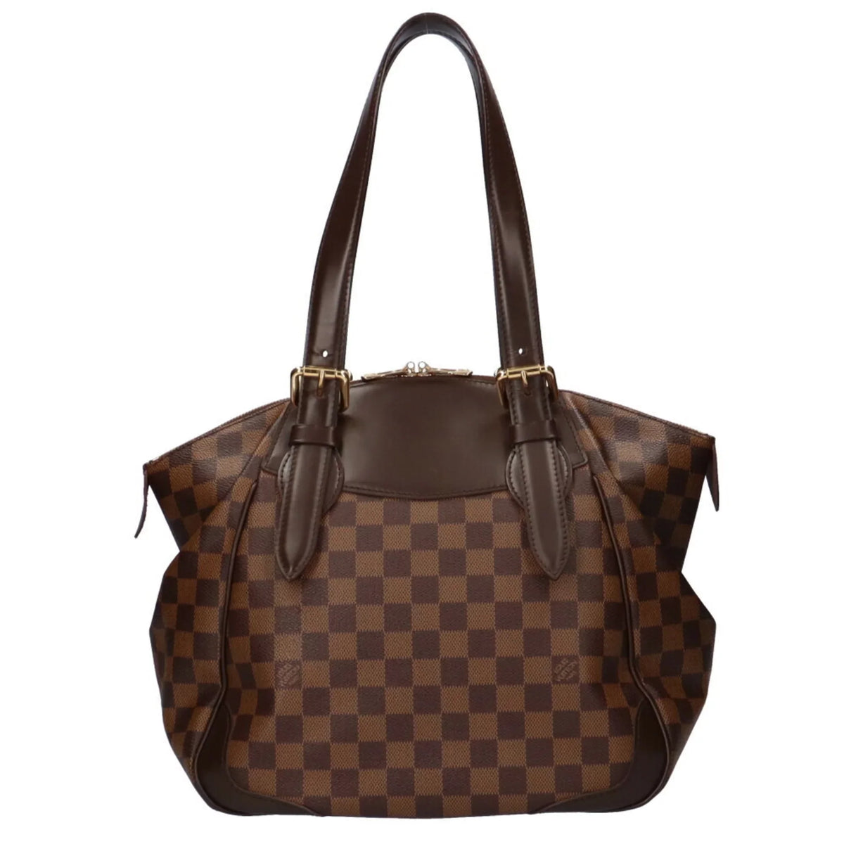 Shoulder Damier Brown Canvas Authenticated Verona MM Bag Women's Used