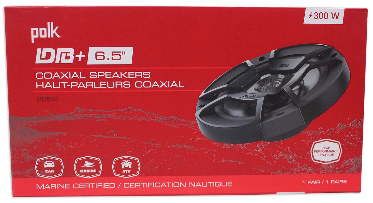 1998-2013 Polk Davidson Touring Plates 300w Harley Speakers w/Adapter 6.5" Audio