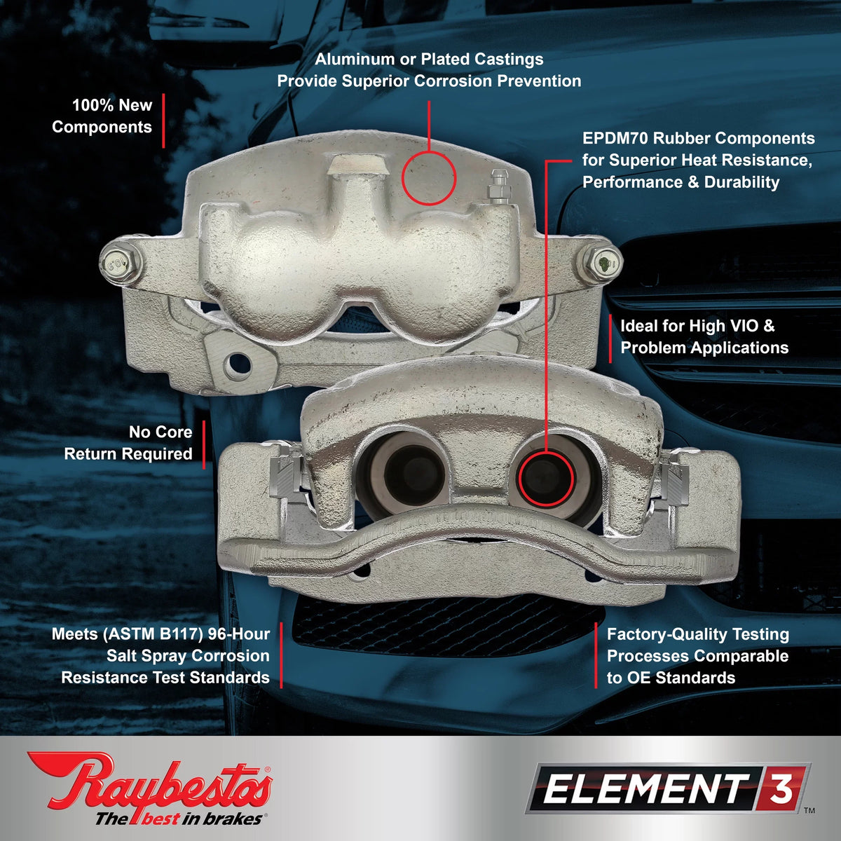 MALIBU Fits 2014-2016 Element3 New Plated Raybestos LIMITED Calipers select: 2016 MALIBU, CHEVROLET CHEVROLET
