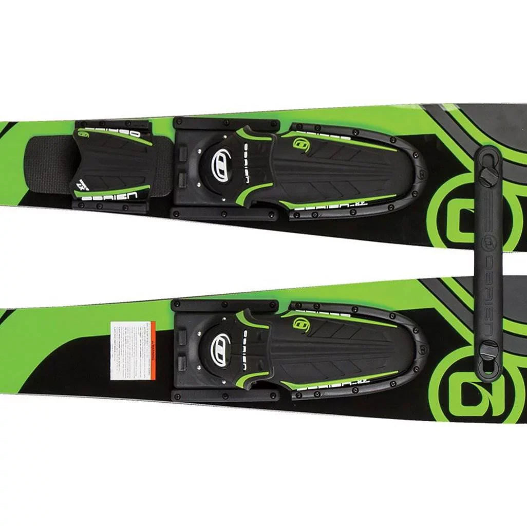 OBrien Combo (6 7, Green 2-Mens Kids dimension Skis, dimension Adjustable liquid Pack) 54"