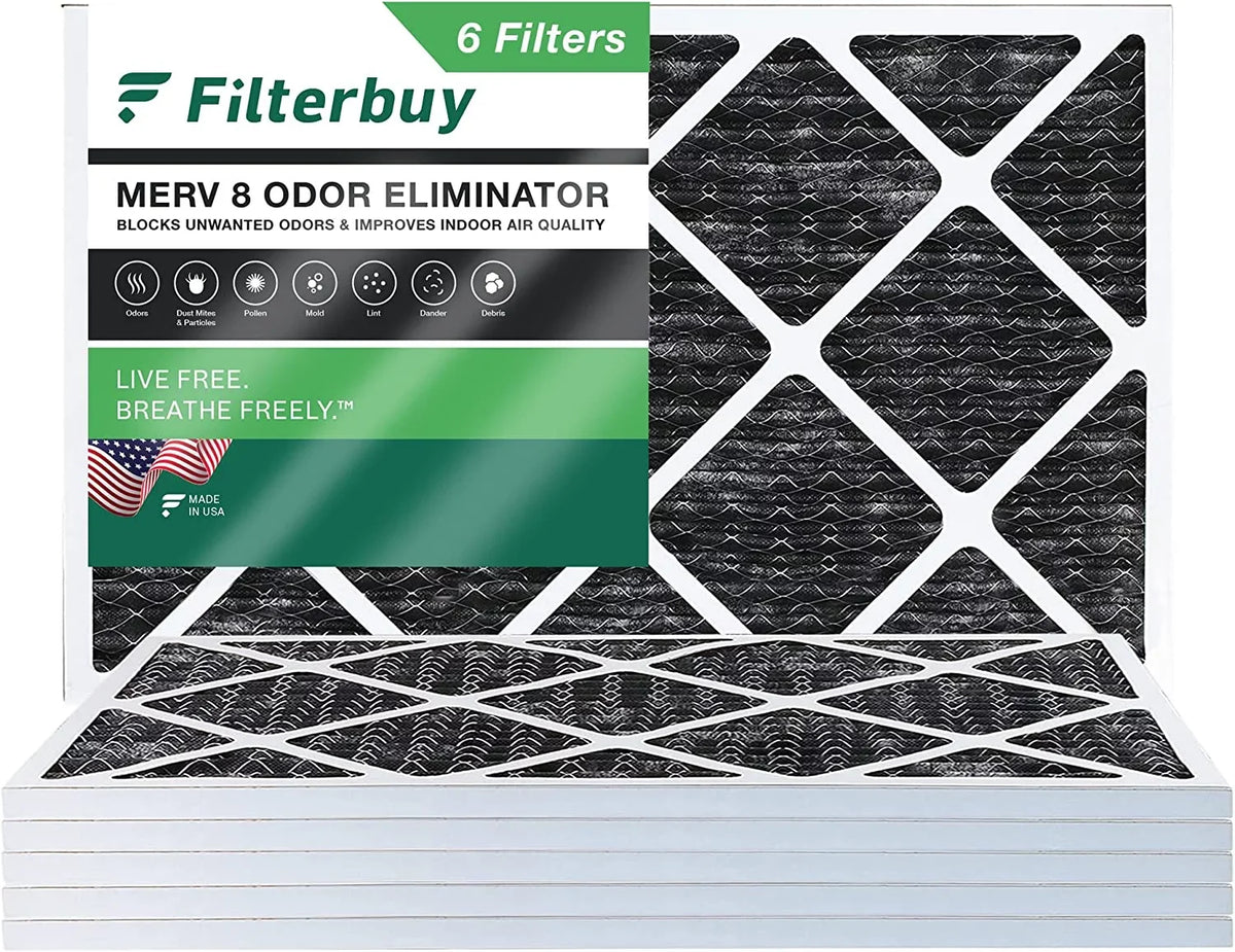 with Eliminator Carbon Activated AC Filters Odor Pleated Filterbuy MERV 8 Air (6-Pack) HVAC Furnace 10x24x1
