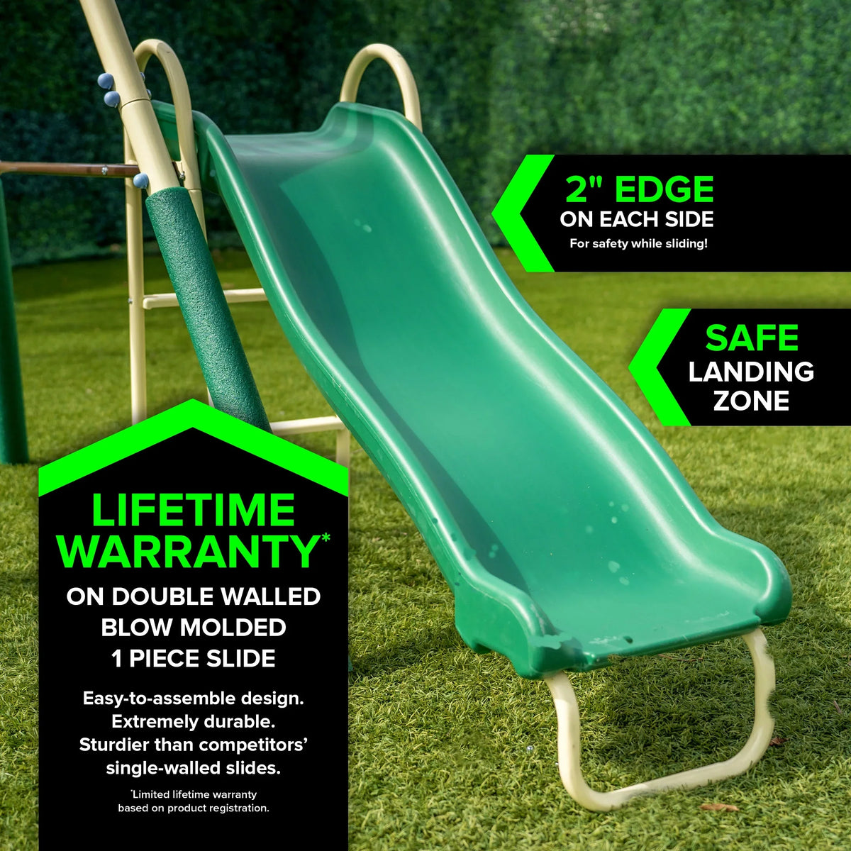 Swing, Sportspower Warranty Swing Molded and Blow Slide, with Kit Super Saucer Saucer on Metal Anchor Set Padded BONUS Lifetime
