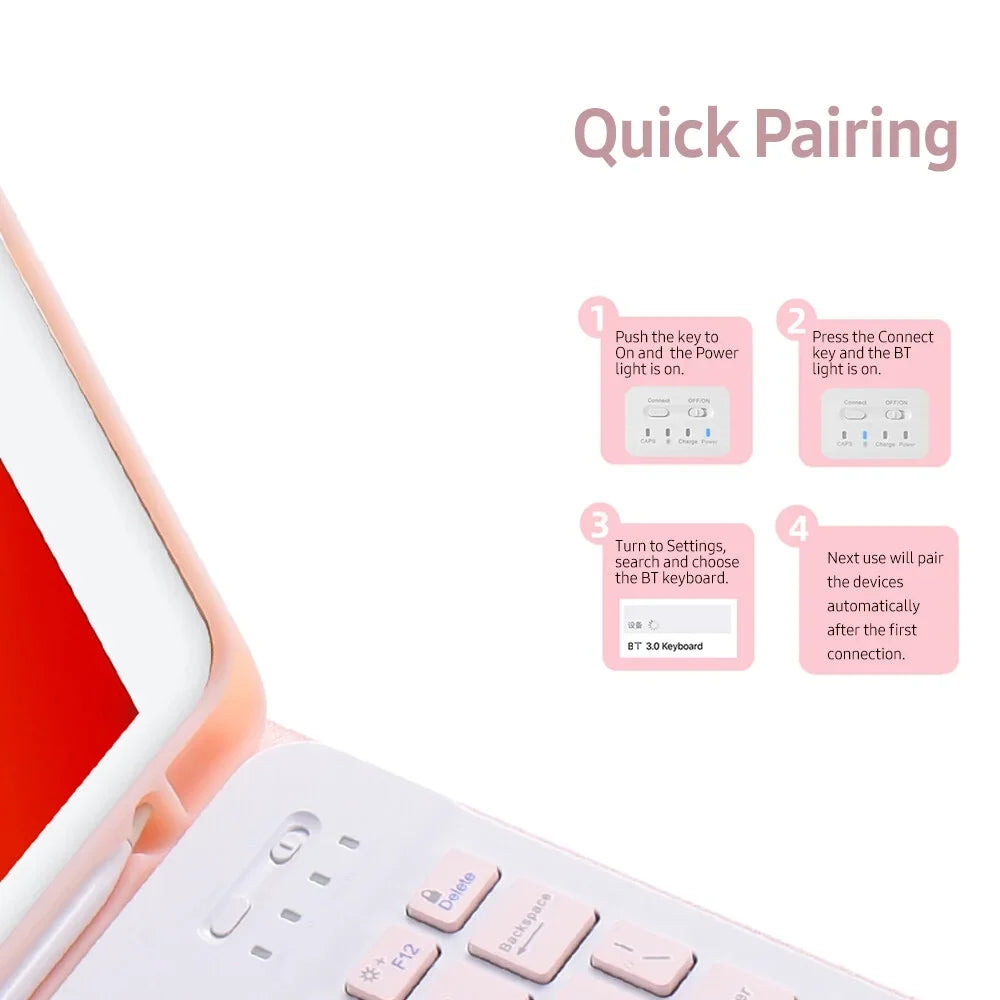 Compatible Case with Green 2020 10.5/ Elastic Slot iPad 10.5 Air3 iPad 2019/ BT Keyboard Pro Pen Detachable 10.2 with