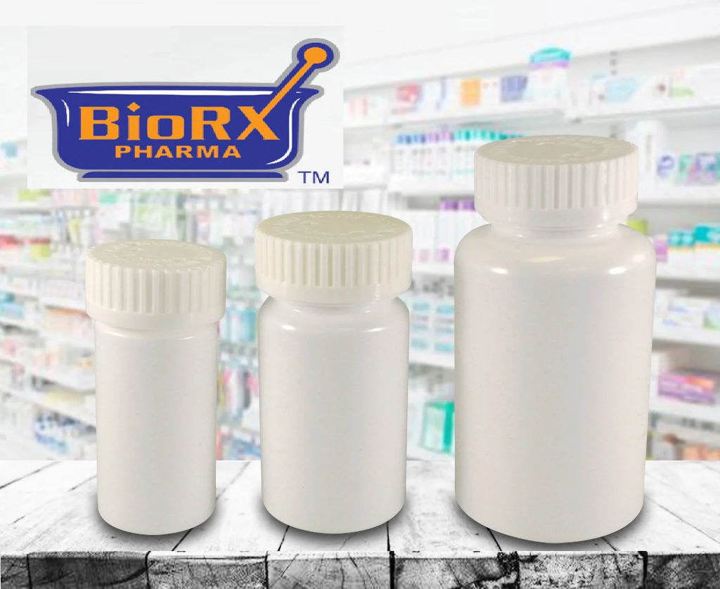 BioRx 11 Included by Child-Resistant Caps 300) Sponix Pharmacy WHITE Caps, Dram Vials Mega-Pro, (QTY.