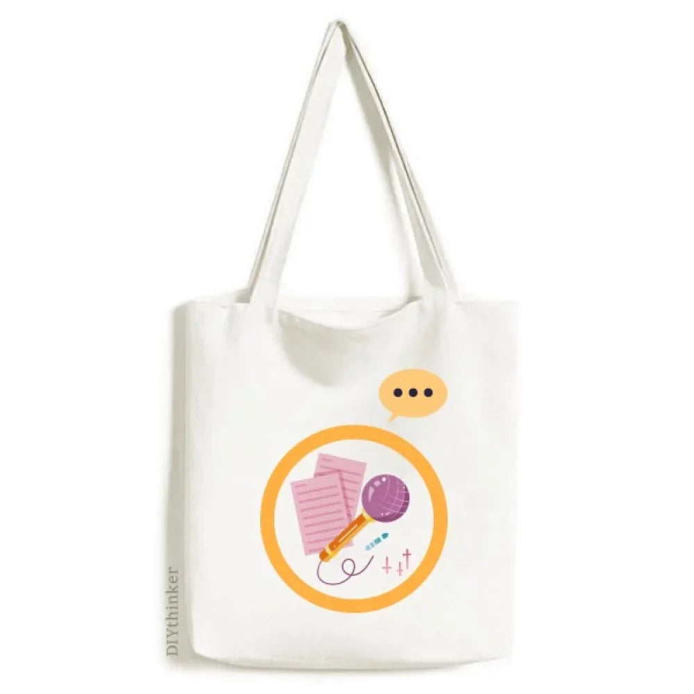 tote compose expression bag song canvas microph sack shoulder