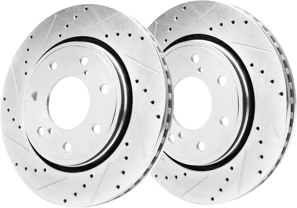 Front Rotors & 2015 2014 2010 Detroit F-150 for 2017 Axle Drilled Replacement Brake 2016 - 2012 2013 (7-Lug) Slotted 2011