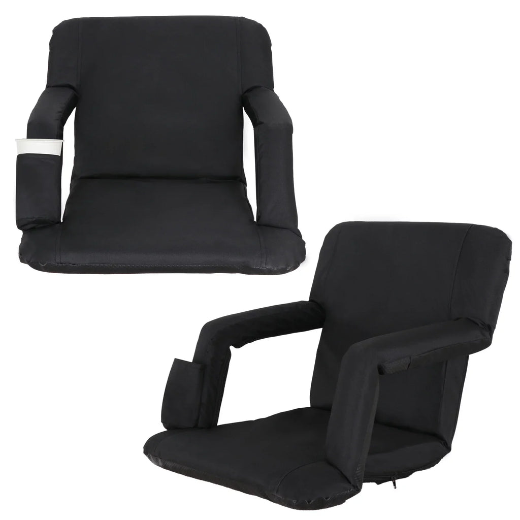 Chair Bleacher Seat Portable ZenSports Reclining for Black 6 Stadium Positions 2PCS