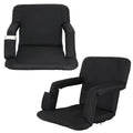 Chair Bleacher Seat Portable ZenSports Reclining for Black 6 Stadium Positions 2PCS