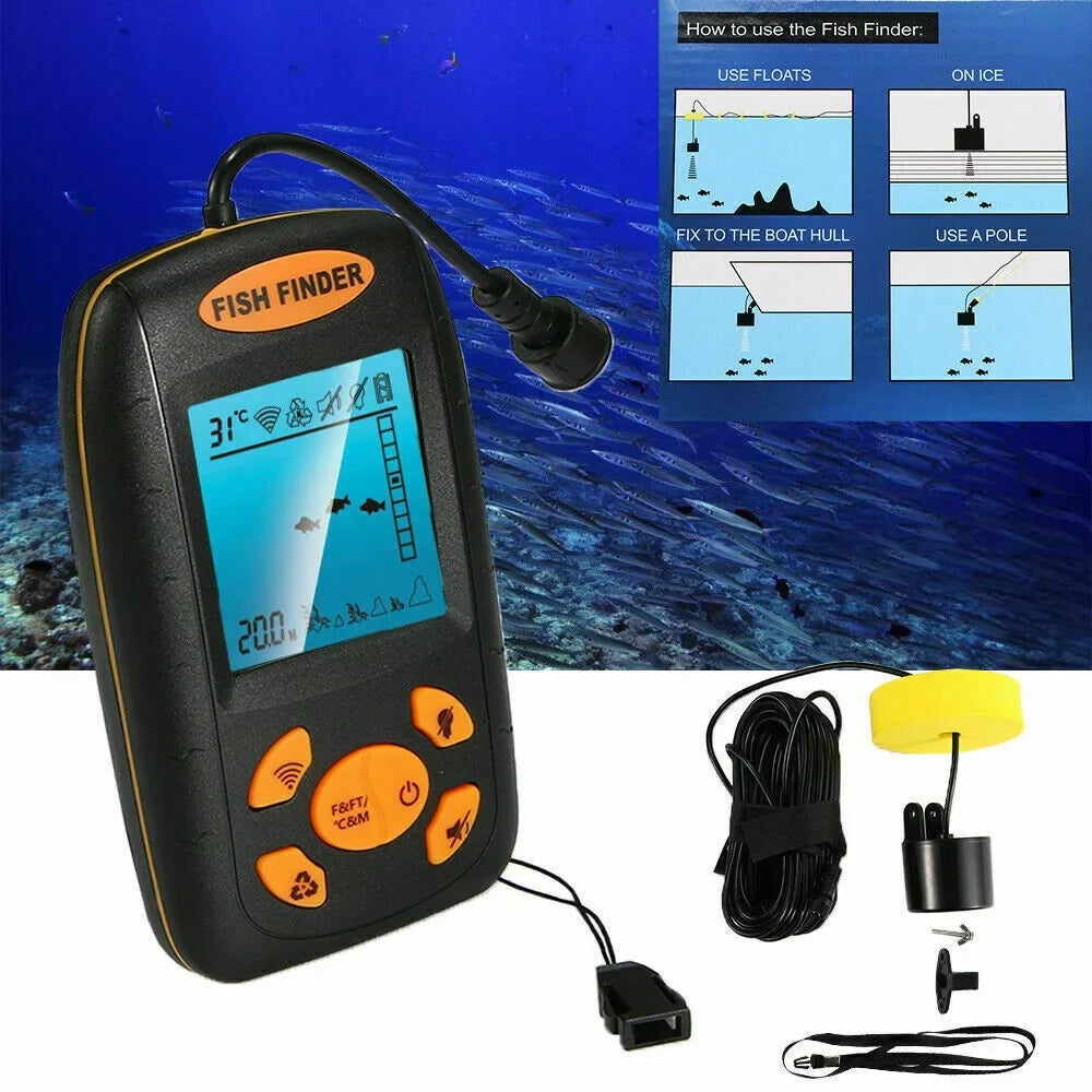 Your Advanced Sonar Portable Sensor Transducer with Fish - Enhance Echo Jahy2Tech Experience Finder Fishing Technology Alarm
