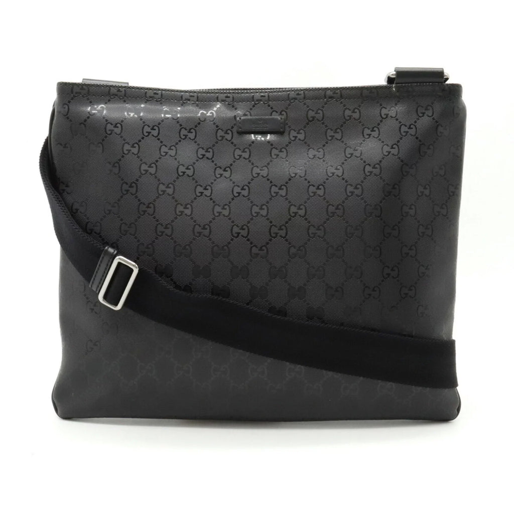 Imprime GG Crossbody Bag (Good) PVC Black Pre-Owned 201446 Leather Shoulder
