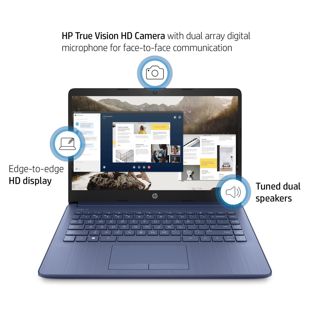 4GB 1.1GHz HD UHD Win Celeron Home RAM HP 600 Restored 64GB Blue 14" Graphics SSD N4120 14-cf2111wm (Refurbished) 11 Stream