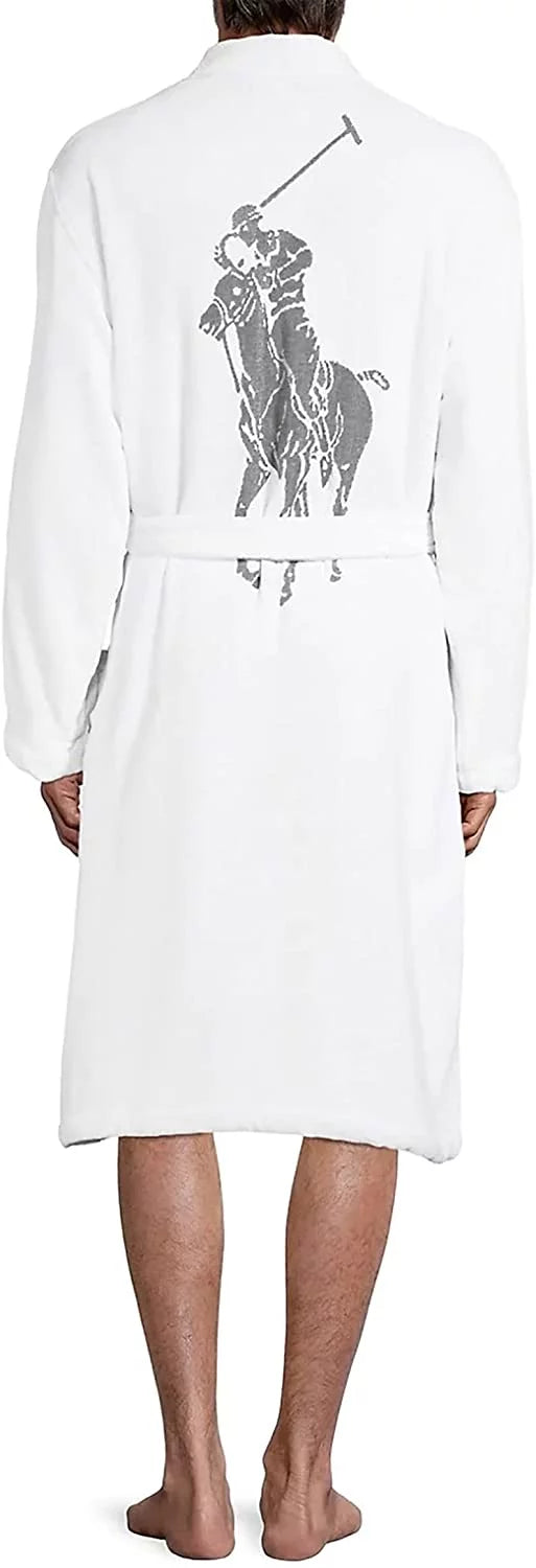 Polo Cotton Large Ralph Lauren Mens Royal Robe Velour Kimono White/Rugby