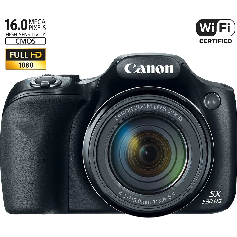 SX530 HS Camera HD 16MP Deluxe PowerShot Opt Canon Full Zoom Memory SD Black Battery 32GB Secure Bundle. P 1150mah Digital Digital 50x Includes Card,