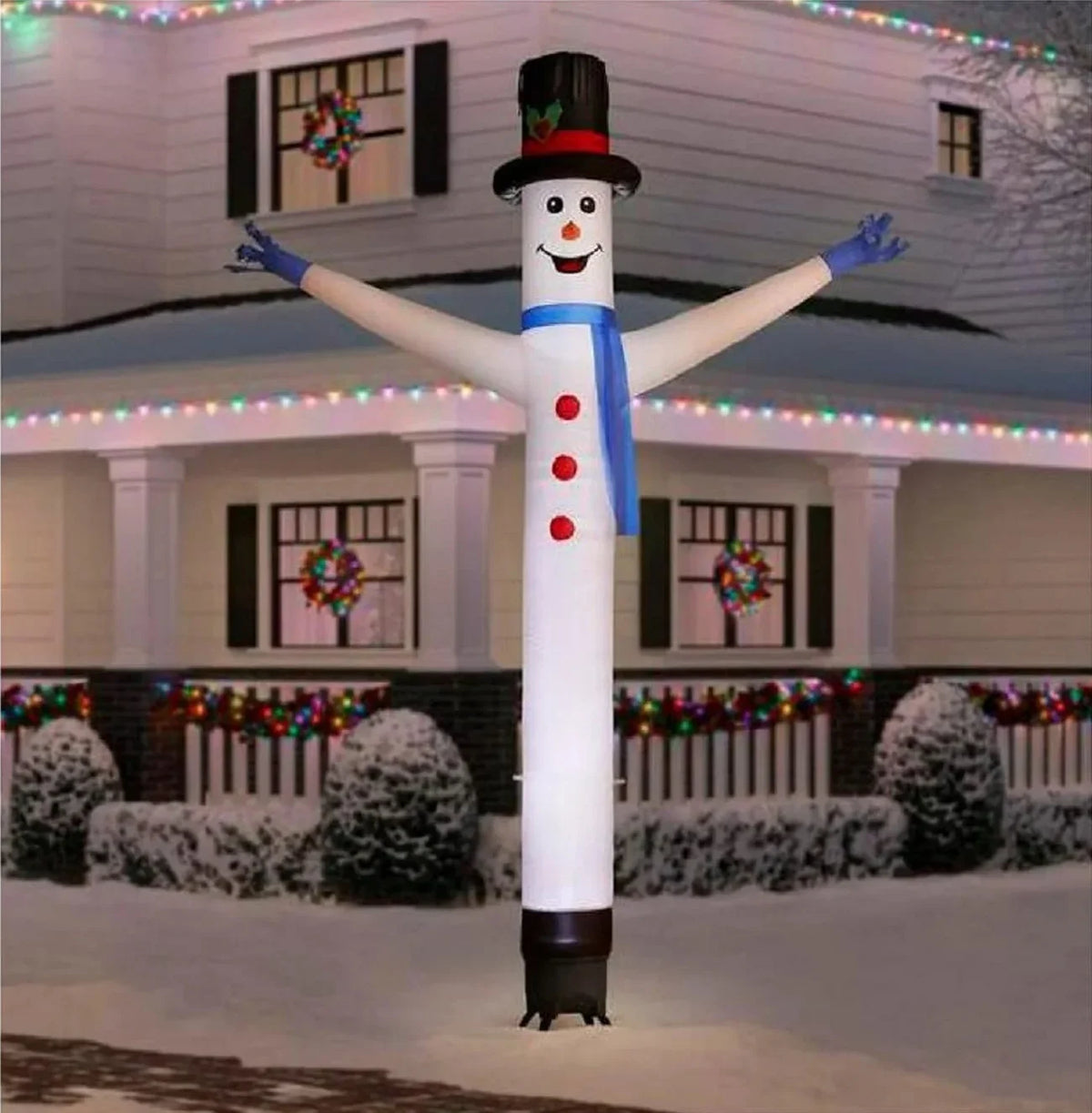 White Gemmy Wire in. 144 Inflatable, Snowman 9070602 Jiggler Jolly