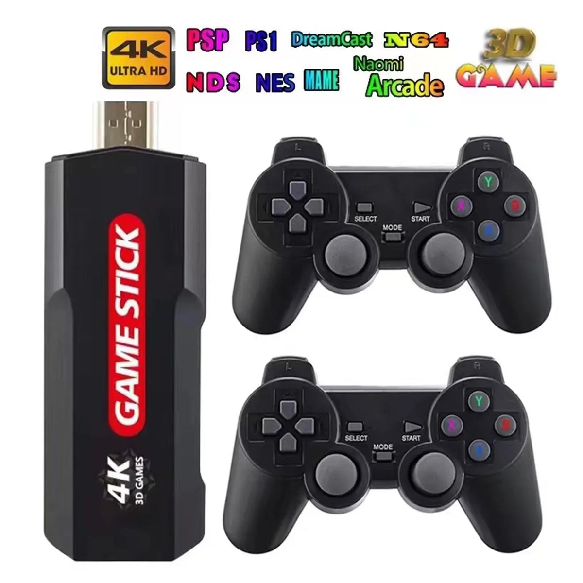 Upgrade Wireless X2 Plus Wireless Controller,30000+ Console Retro Game Games Games,128GB Double Console, Retro Stick