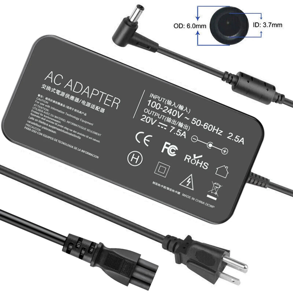 Supply ASUS FX506LH-HN236W AC Compatible with 150W TUF Power F15 SKKSource 20V Charger Gaming Adapter 7.5A
