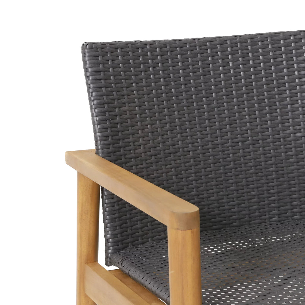 Seater Wood exterior Remuda Chat Wicker and Teak Gray and 4 Acacia ,