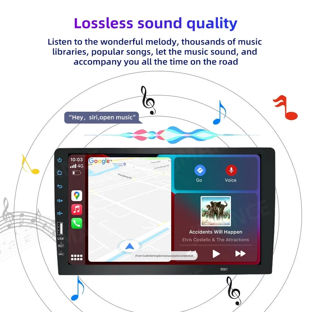 Car with Radio MP5 JMANCE Camera Auto Carplay Audio Single GPS Android 9" FM Din