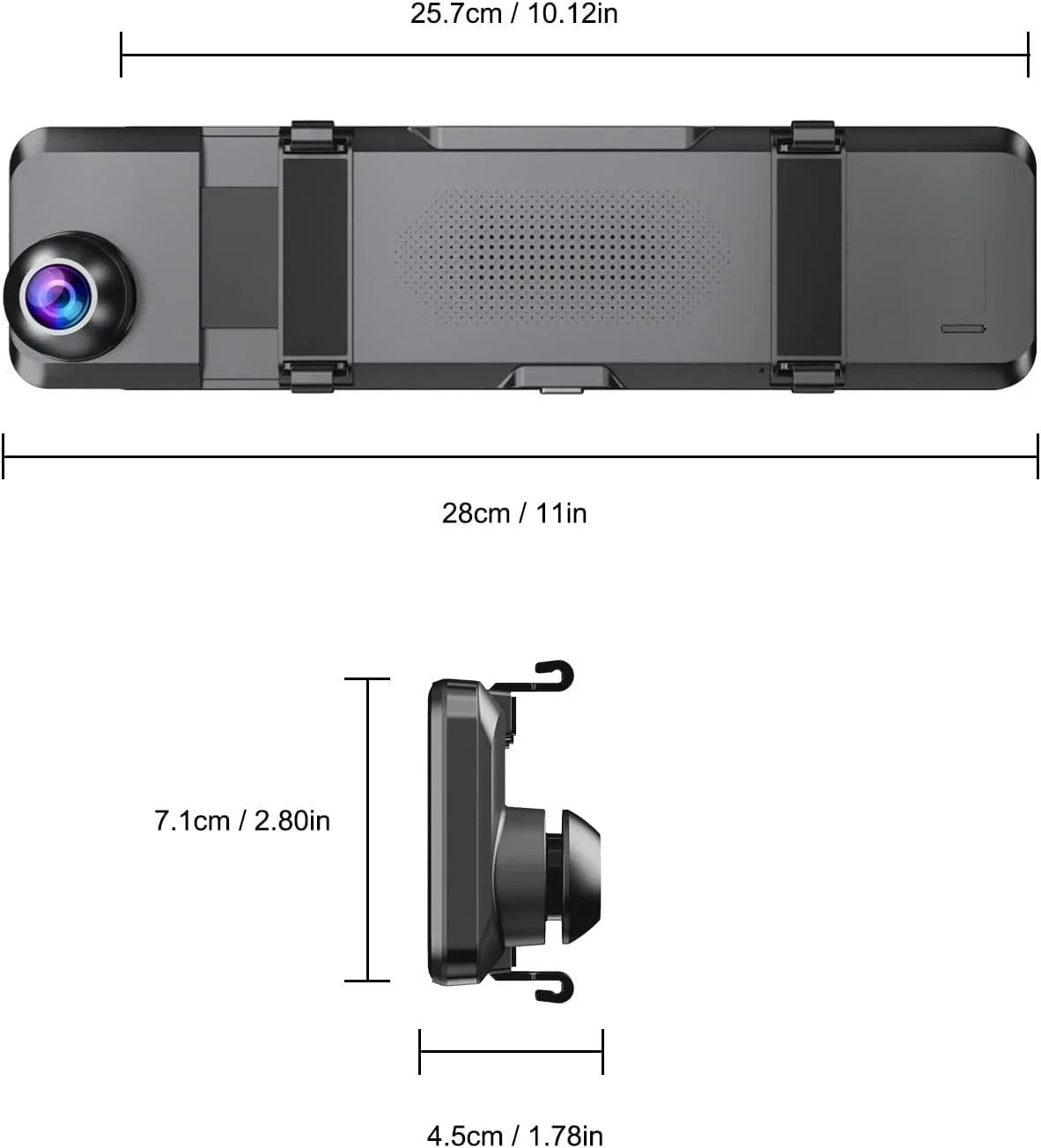 Cam Camera Card G-Sensor Screen Touch Night Channels Parking 4K for Vision Car VVCAR Dash Rear Mirror 3 32GB Monitor 11" GPS View