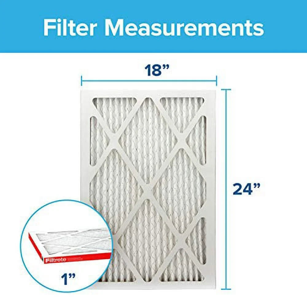 Filter, Defense, 2-Pack Filtrete (exact x 0.81) Allergen 1000, 23.81 Air 18x24x1, MPR AC x 17.81 dimensions Furnace Micro