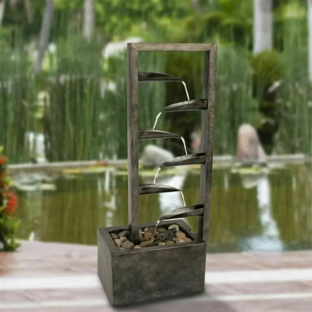 Inch Zen Metal Concrete Backyard 34 Waterfall exterior Fountain Oasis