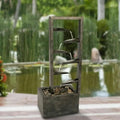 Inch Zen Metal Concrete Backyard 34 Waterfall exterior Fountain Oasis