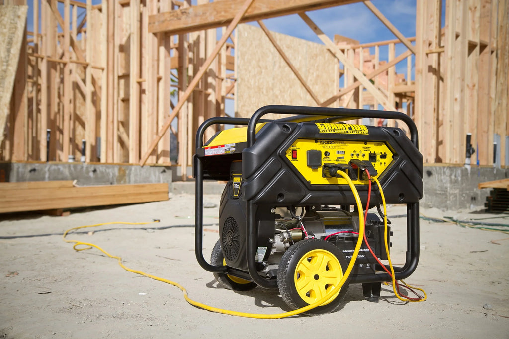 and 15,000/12,000 Lift Watts Generator Electric Power Hook with Champion Portable Equipment Start