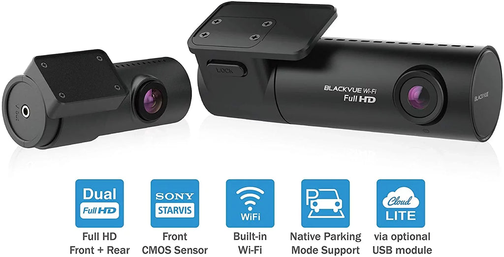 Hogor | Wi-Fi Dashcam | Lens Mode Card microSD HD Full BlackVue Support 32GB with Cloth with Parking DR590X-2CH