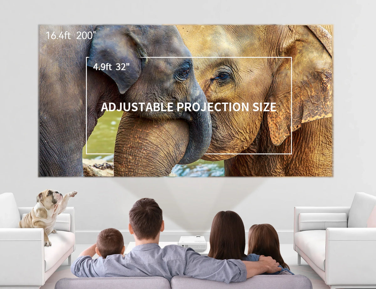 HDMI, 200'' PS4, Supported TF, Portable Display, VANKYO Compatible Support 65000 Projector TV USB Hours (White) 1080P AV Stick, Projector Life, and with Leisure Lamp with 3 Mini LED VGA,