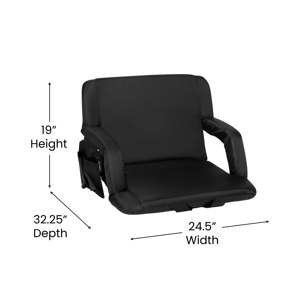 Fabric Stadium Black Wide Flash Furniture Malta Extra Chair,