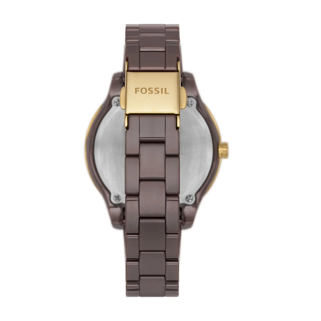 Brown Ceramic Three-Hand Stella Date Watch