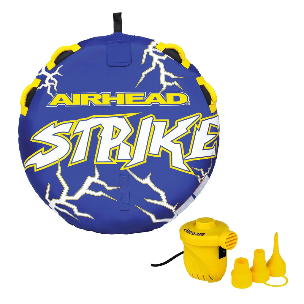 Strike + 2 Air Airhead Inflatable Portable Pump 12V Towable Tube Rider Single