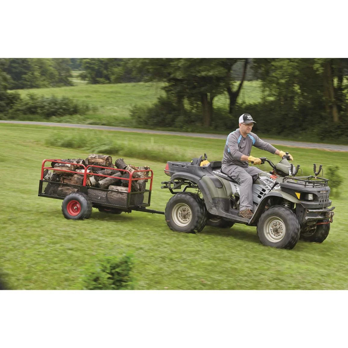 Trailer, with Heavy Gear Duty Carrier ATV Wheels, Carts Guide Utility Cargo