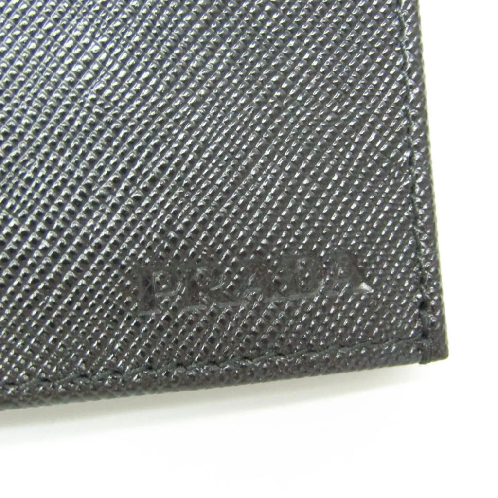 Men's 2M0836 Long Leather Prada (Good) (bi-fold) Black Pre-Owned Saffiano Wallet