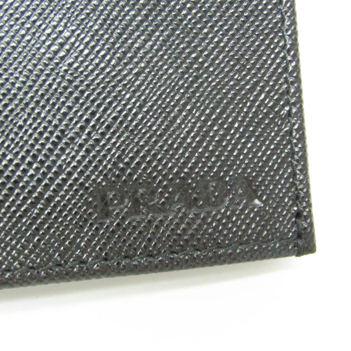 Men's 2M0836 Long Leather Prada (Good) (bi-fold) Black Pre-Owned Saffiano Wallet
